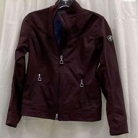 Ariat Women Maroon Red Full Zip Softshell Fleece Lined Jacket Coat - Size XS - Picture 1 of 3